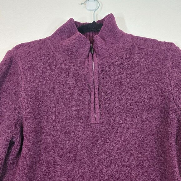 ExOfficio Pullover Sweater Women Medium 1/4 Zip Purple Outdoor Hiking Chenille - Picture 2 of 11